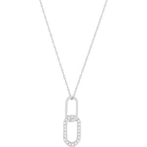 Collier or 375 blanc diamants- MATY