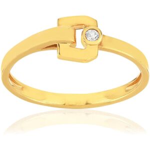 Bague or recyclÃ© 750 jaune boucle et diamant- MATY 49-50,51-52,53-54,55-56,57-58,59-60