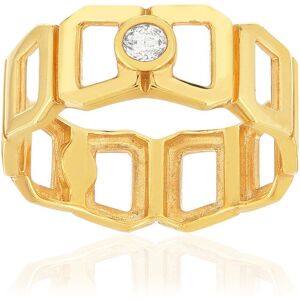 Bague or recyclÃ© 750 jaune multi boucles ajourÃ©es et diamant- MATY 49-50,51-52,53-54,55-56,57-58,59-60