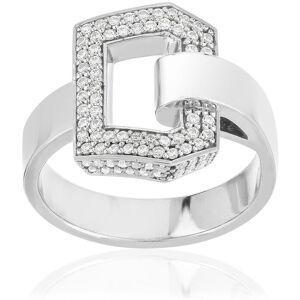 Bague or recyclÃ© 750 blanc boucle et demi-tour diamants- MATY 51-52,53-54,55-56,57-58,59-60