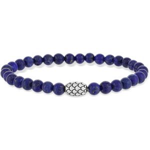 Bracelet perles lapis lazuli et perles argent Ã©cailles 19cm- MATY