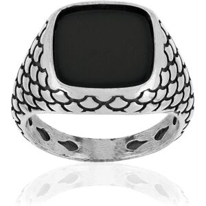 Bague argent 925 Ã©cailles onyx carrÃ©- MATY 55-56,57-58,59-60,61-62,63-64,65-66,67-68,69-70