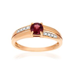 Bague or 375 rose grenat rhodolite et diamants- MATY 48,49,50,51,52,53,54,55,56,57,58,59,60