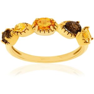 Bague or 375 jaune saphir orange et pierres fines- MATY 48,49,50,51,52,53,54,55,56,57,58,59,60