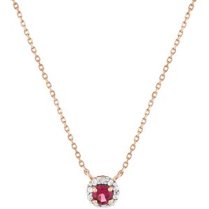 Collier or 375 rose et rhodiÃ© grenat rhodolite et saphirs blancs 45cm- MATY