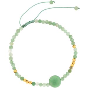 Bracelet cordon coton vert aventurine verte et amazonites- MATY