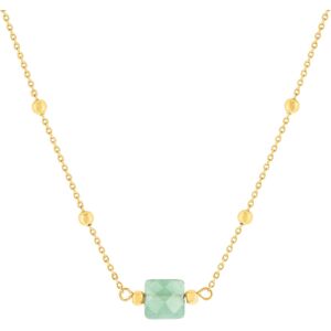 Collier acier dorÃ© aventurine verte 45 cm- MATY