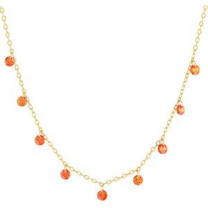 Collier acier dorÃ© zirconias oranges 45 cm- MATY