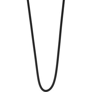 Collier cordon caoutchouc noir fermoir argent 925 50 cm- MATY