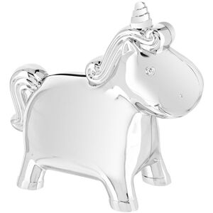 Tirelire mÃ©tal blanchi d'argent licorne- MATY