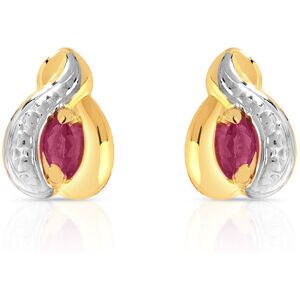 Boucles d'oreilles or 750 2 tons rubis- MATY