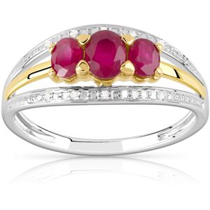 Bague 2 ors 375 rubis et diamants- MATY 49,50,52,53,62,48,51,54,56,57,60,61,58,59,55