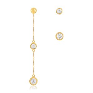 MATY OUTLET -Boucles d'oreilles or jaune 375 zirconias