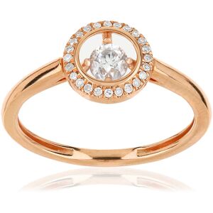 Bague or 375 rose cercle ajourÃ© diamants- MATY 50,51,52,53,54,55,56,57,58,59,60,61,62