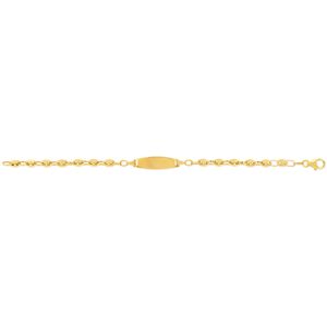 Bracelet identitÃ© or 375 jaune maille grain de cafÃ© personnalisable 14 cm- MATY