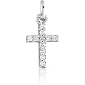 Pendentif croix or 750 blanc diamants- MATY