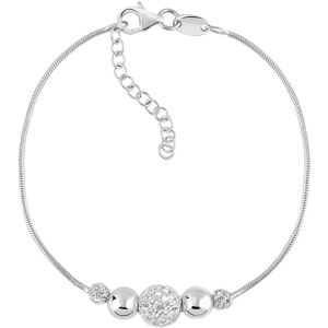 Bracelet argent 925 boules ouvragÃ©es et polies 19 cm- MATY