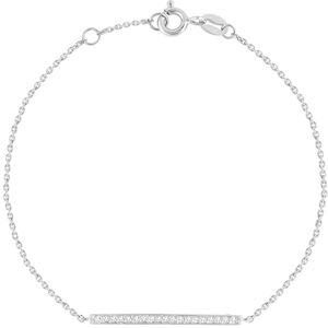 Bracelet argent 925 barrette zirconias 18 cm- MATY