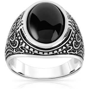 Bague argent 925 onyx imitation ovale- MATY 55-56,57-58,59-60,61-62,63-64,65-66,67-68,69-70,71-72