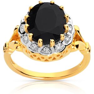 Bague or 750 2 tons saphir ovale et diamants- MATY 54,57,66,51,60,63,53,50,52,55,56,58,59,61,62,64,65