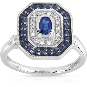 Bague or 750 blanc saphirs et diamants- MATY 62,50,53,56,59,51,52,54,55,57,58,60,61