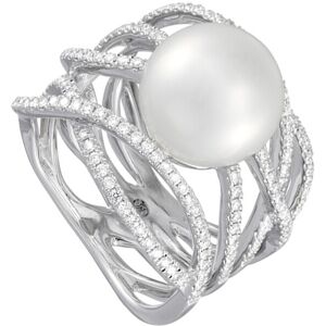 MATY OUTLET -Bague or 750 blanc perle culture des Mers du sud diamant 50,51,52,53,54,55,56,57,58,59,60