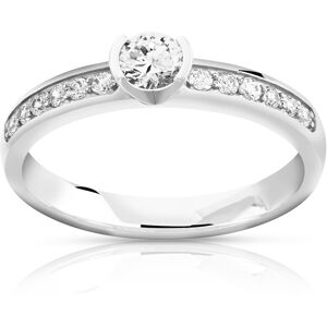 Bague solitaire or 750 blanc diamant 40/100e de carat- MATY 53,55,56,54,57,58,59,60,61,62,50,48,49,51,52