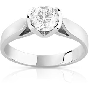 Bague solitaire or 750 blanc diamant 70/100e de carat- MATY 48,49,50,51,52,53,54,55,56,59,60,61,62,65,66,57,58,63,64