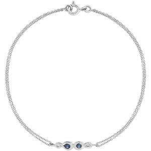 Bracelet or 375 blanc saphirs et zirconias 18 cm- MATY