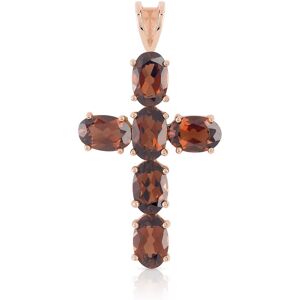 Pendentif croix or 375 rose grenat- MATY