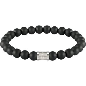 Bracelet Boss onyx noir acier 19 cm- MATY