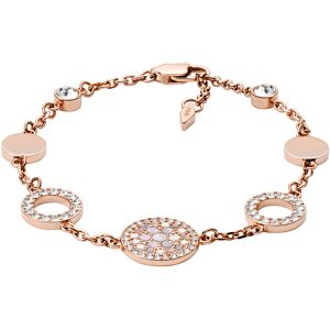 Bracelet FOSSIL acier inoxydable dorÃ© rose nacres et cristaux 20 cm- MATY