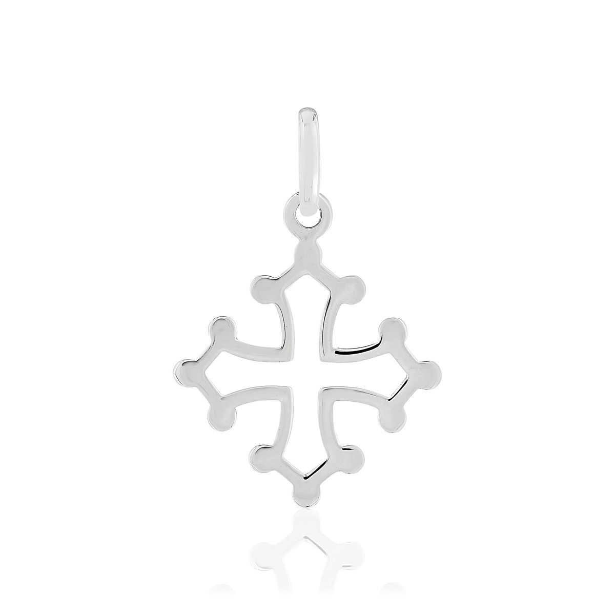 MATY Pendentif Croix Occitane or blanc 375- MATY