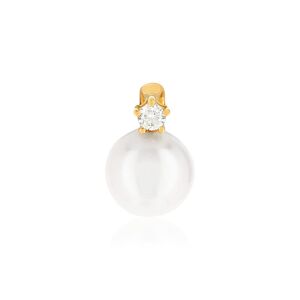 Pendentif or 750 jaune perle japon diamant- MATY - Publicité