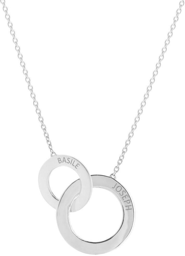 Collier en argent 925 disques entrelacÃ©s personnalisables 45 cm- MATY