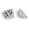 2 Diamants blancs forme carrÃ©e taille princesse qualitÃ© H/I P1, 0.77 ct.- MATY