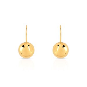 Boucles d'oreilles or 375 jaune pendants boules polies- MATY