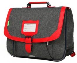 Tann's Cartable Tann's Les Chinés Max 35 cm Gris/Rouge Tann's Cartable Tann's Les Chinés Max 35 cm Gris/Rouge