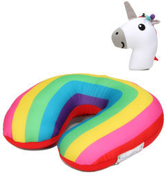 Kikkerland Coussin de voyage Kikkerland Zip & Flip Licorne Rouge Kikkerland Coussin de voyage Kikkerland Zip & Flip Licorne Rouge