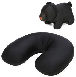 Kikkerland Coussin de voyage Kikkerland Zip & Flip Ours Noir Kikkerland Coussin de voyage Kikkerland Zip & Flip Ours Noir