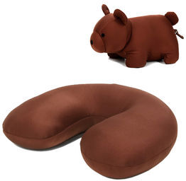 Kikkerland Coussin de voyage Kikkerland Zip & Flip Ours Marron Kikkerland Coussin de voyage Kikkerland Zip & Flip Ours Marron