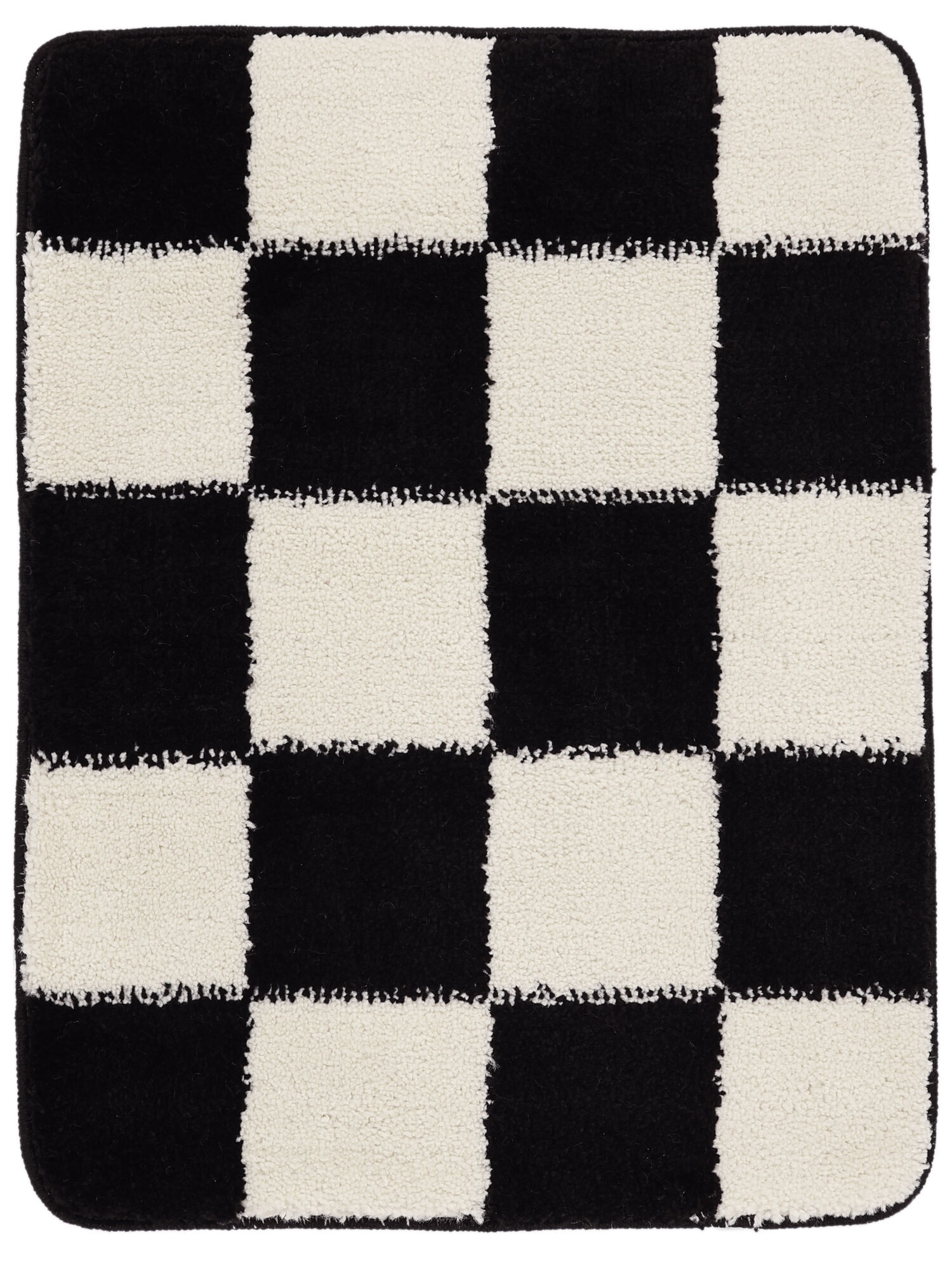 RugVista Luca Chess tapis de bain - Noir / Blanc écru 50x67