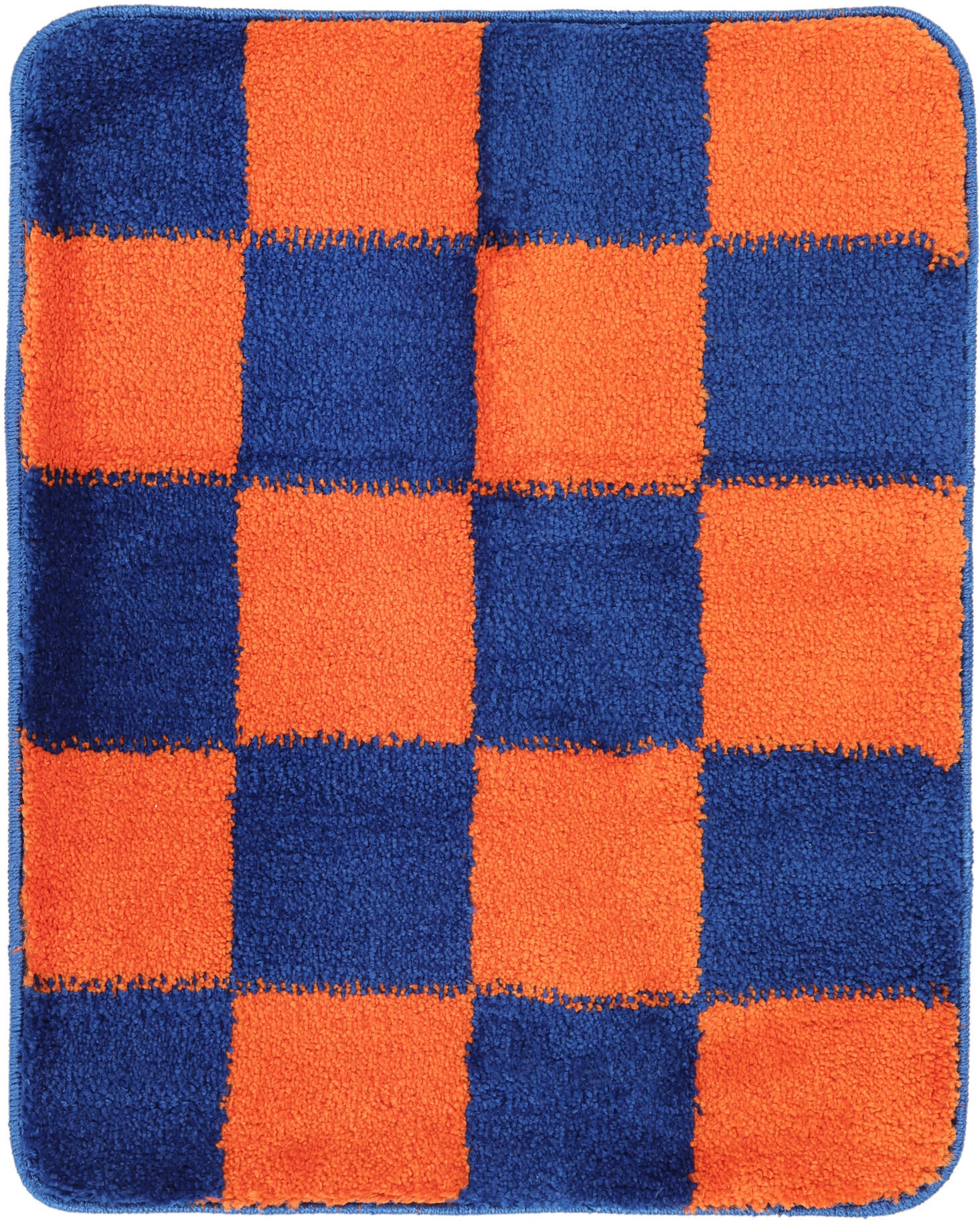 RugVista Luca Chess tapis de bain - Bleu / Orange 50x67