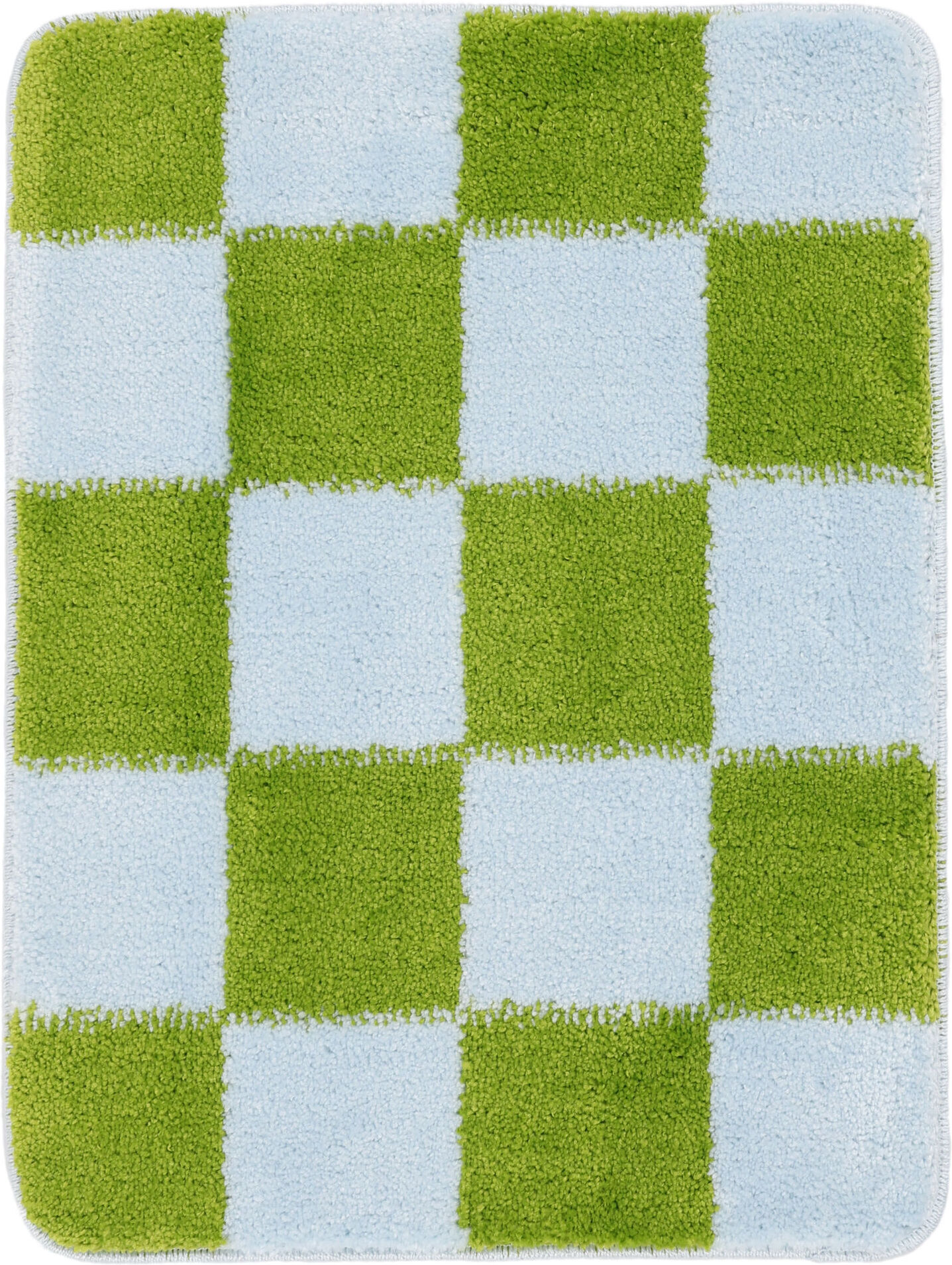 RugVista Luca Chess tapis de bain - Vert clair / Bleu clair 50x67