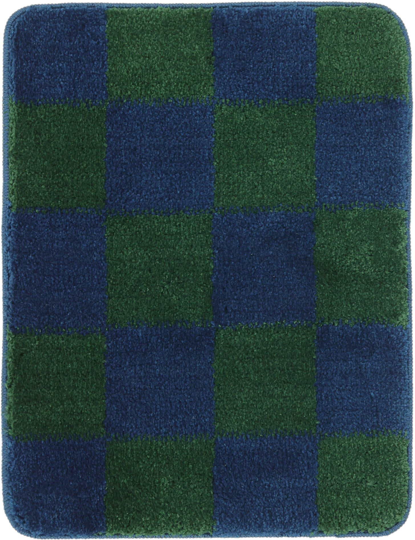 RugVista Luca Chess tapis de bain - Bleu foncé / Vert foncé 50x67