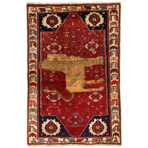 Noue a la main. Origine: Persia / Iran 130X200 Medaillon Petit Tapis Rouge/Rouge Fonce Petit