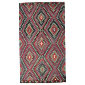 Noue a la main. Origine: Turkey Kilim Vintage Turquie Tapis 171X303 Vintage Tapis De Laine Rouge/Gris Tapis