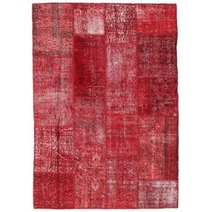 RugVista Tapis Fait Main Patchwork Tapis 143X203 Rouge/Rouge Fonce (Laine, Turquie)