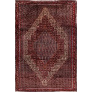 Noue a la main. Origine: Persia / Iran Tapis Fait Main Senneh 255X380 Rouge Fonce/Rouge Grand (Laine, Perse/Iran)