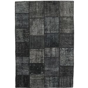 Noue a la main. Origine: Turkey Fait Main Patchwork Tapis 156X231 Tapis De Laine Gris Fonce/Gris Petit Tapis